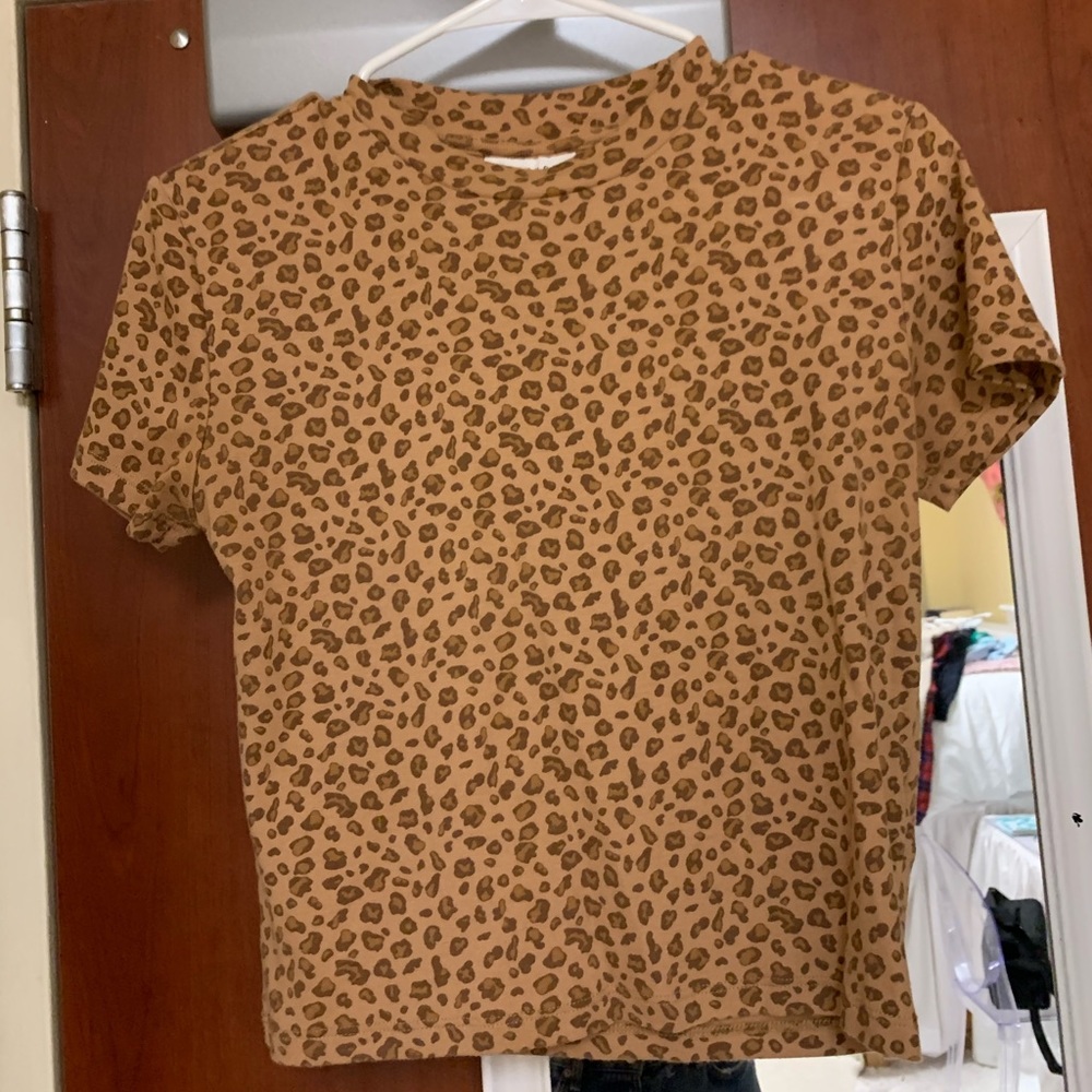 cheetah print baby tee